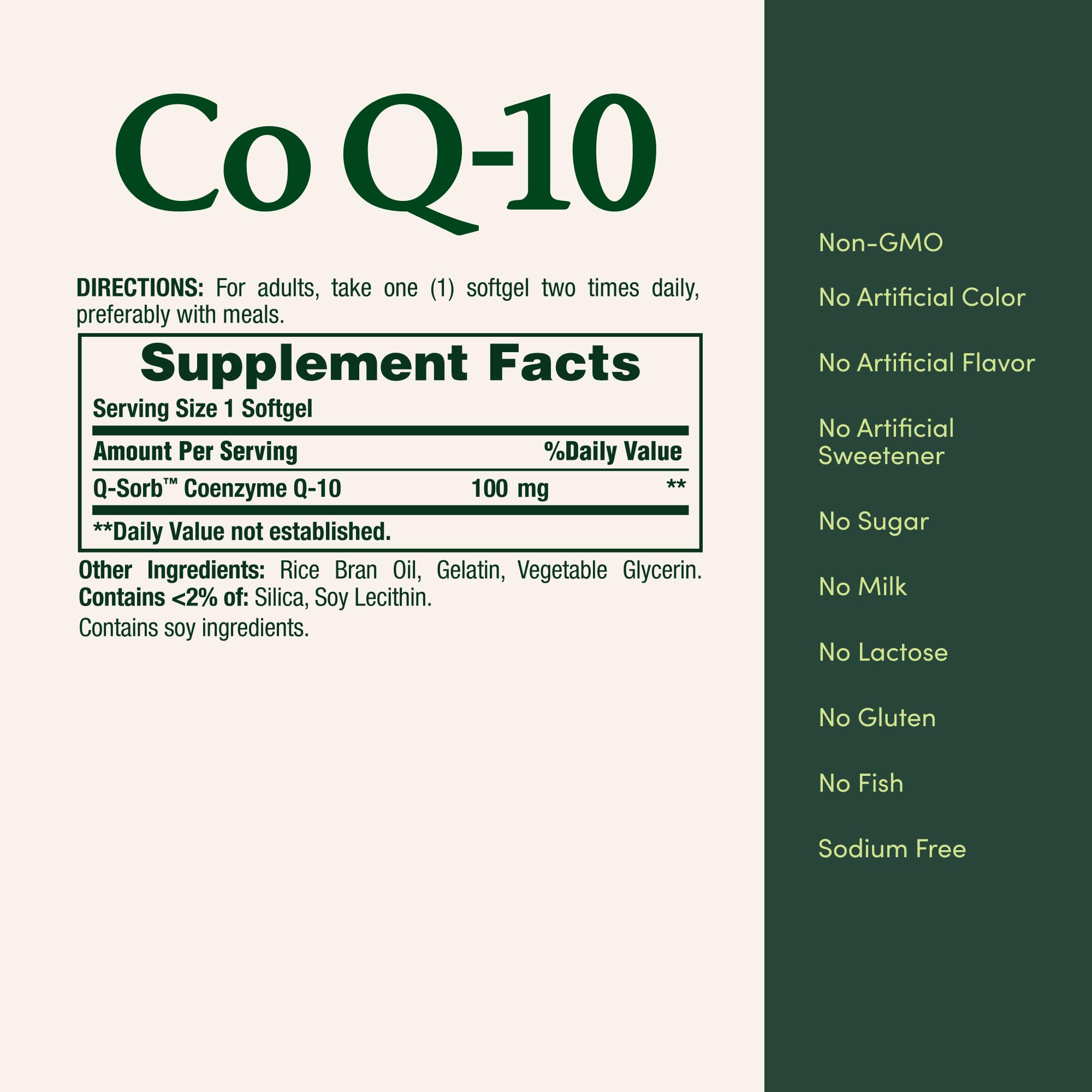 Nature's Bounty CoQ10 100mg Softgels lifestyle scene on a table