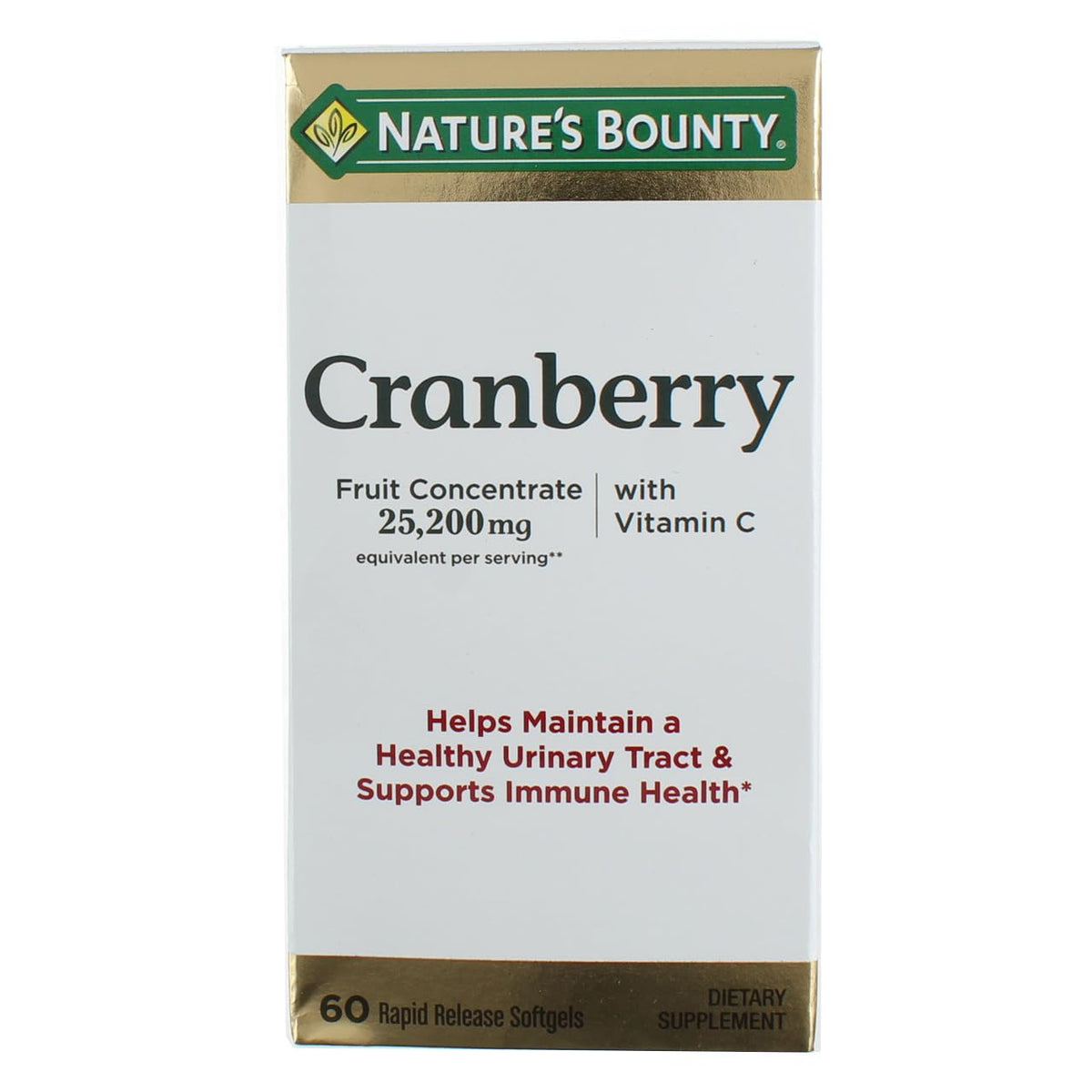 Nature's Bounty Cranberry Concentrate Softgels 504mg front view