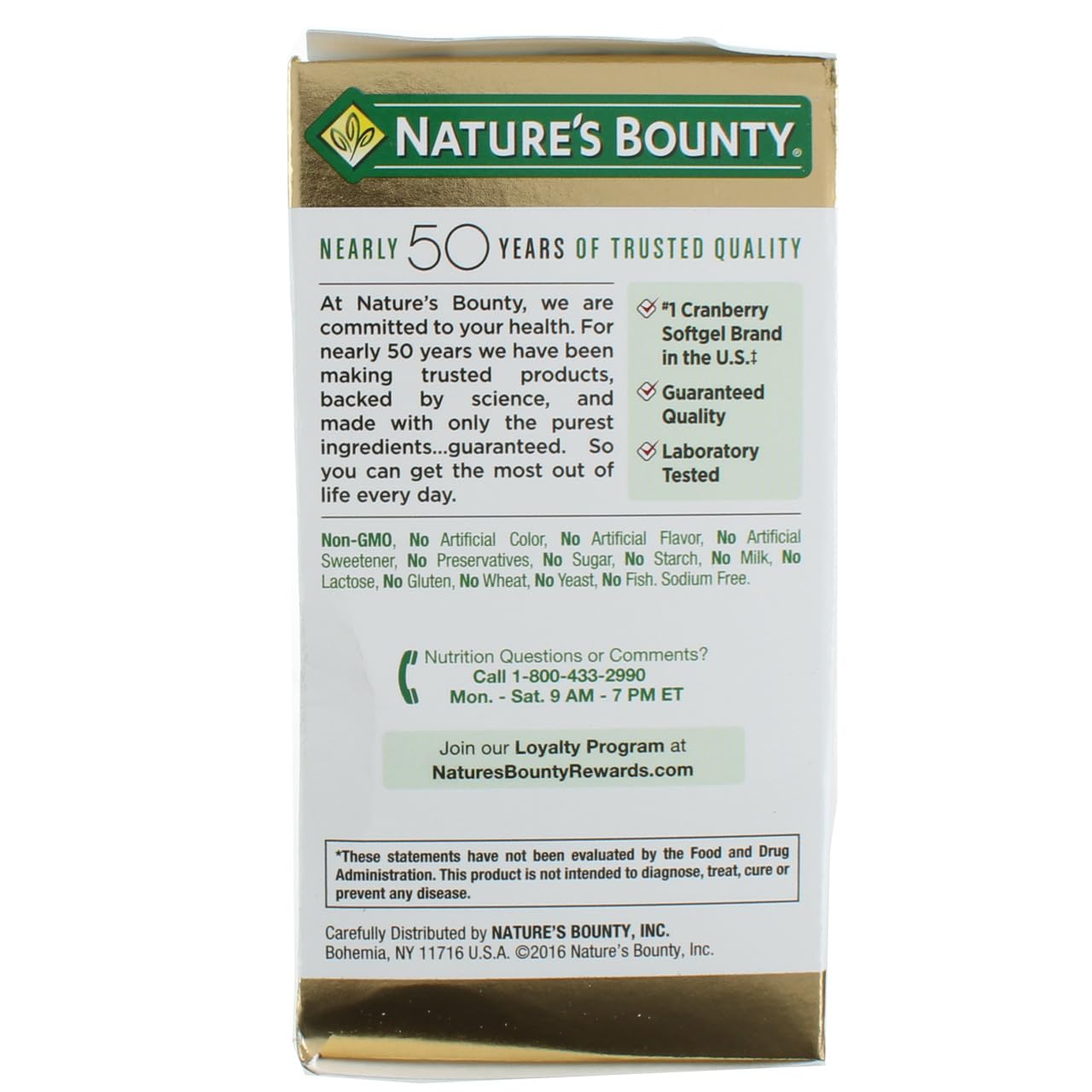 Nature's Bounty Cranberry Concentrate Softgels with Vitamin C