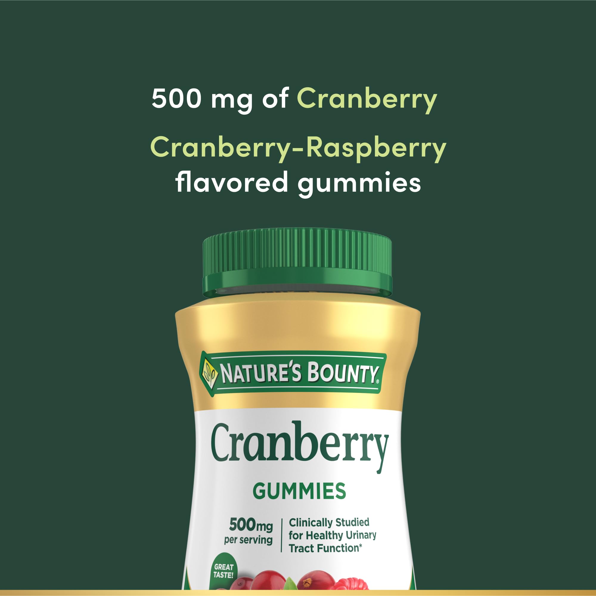 Nature's Bounty Cranberry Gummies cran-raspberry flavour