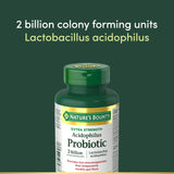 Nature's Bounty Extra Strength Acidophilus product information on the back