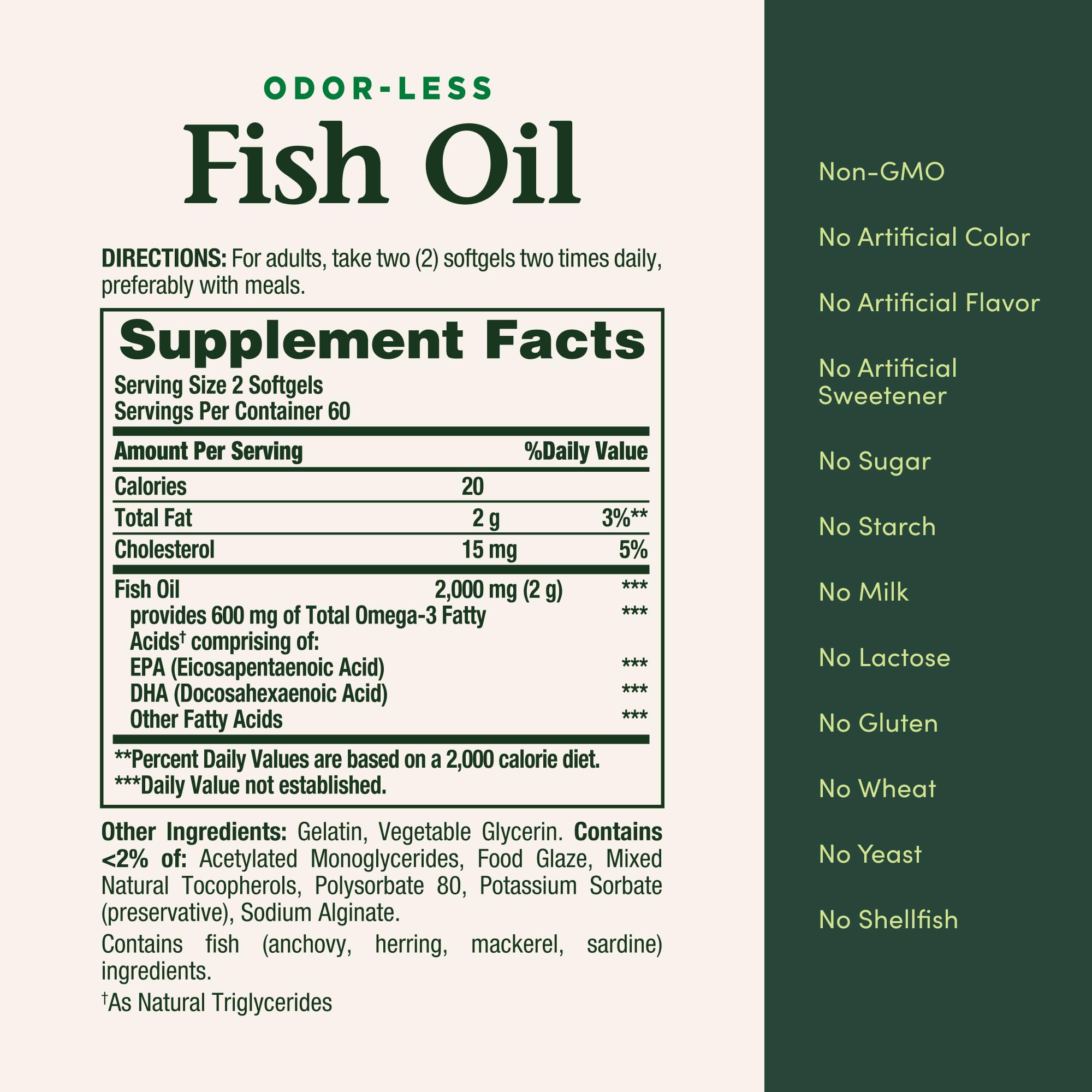 Nature's Bounty Fish Oil Softgels 1000mg on a wooden table
