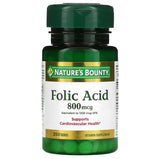 Nature's Bounty Folic Acid 800 mcg 250 tablets back view