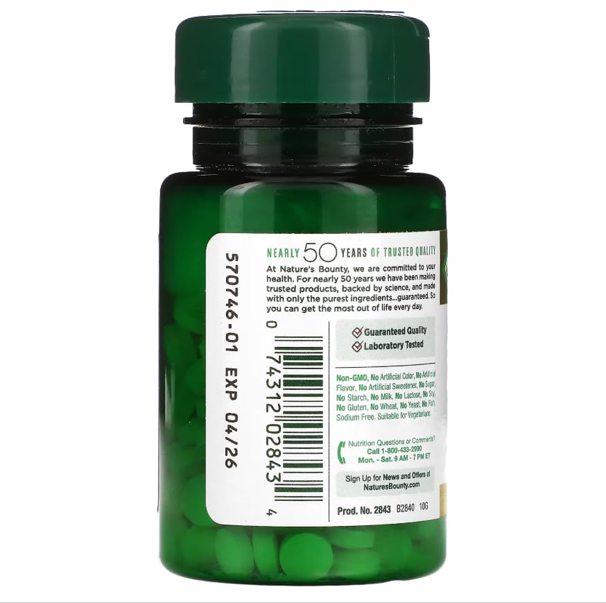 Nature's Bounty Folic Acid 800 mcg 250 tablets packaging
