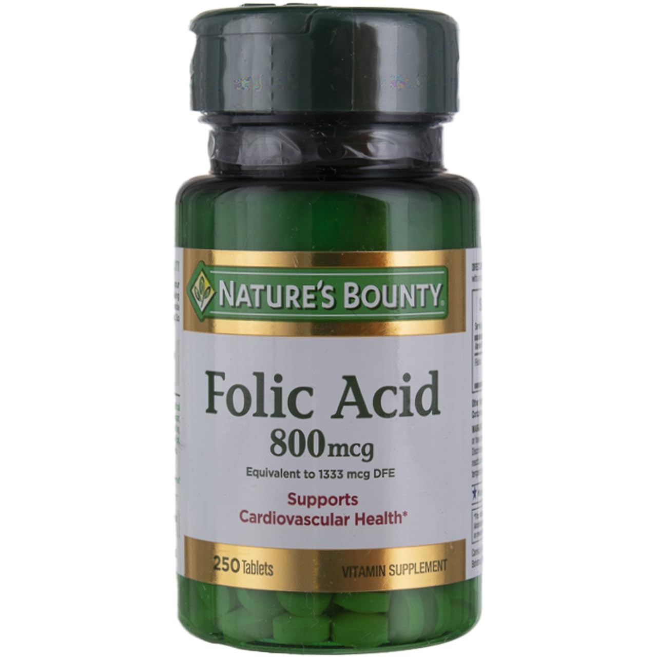 Nature's Bounty Folic Acid Supplement 28g front view