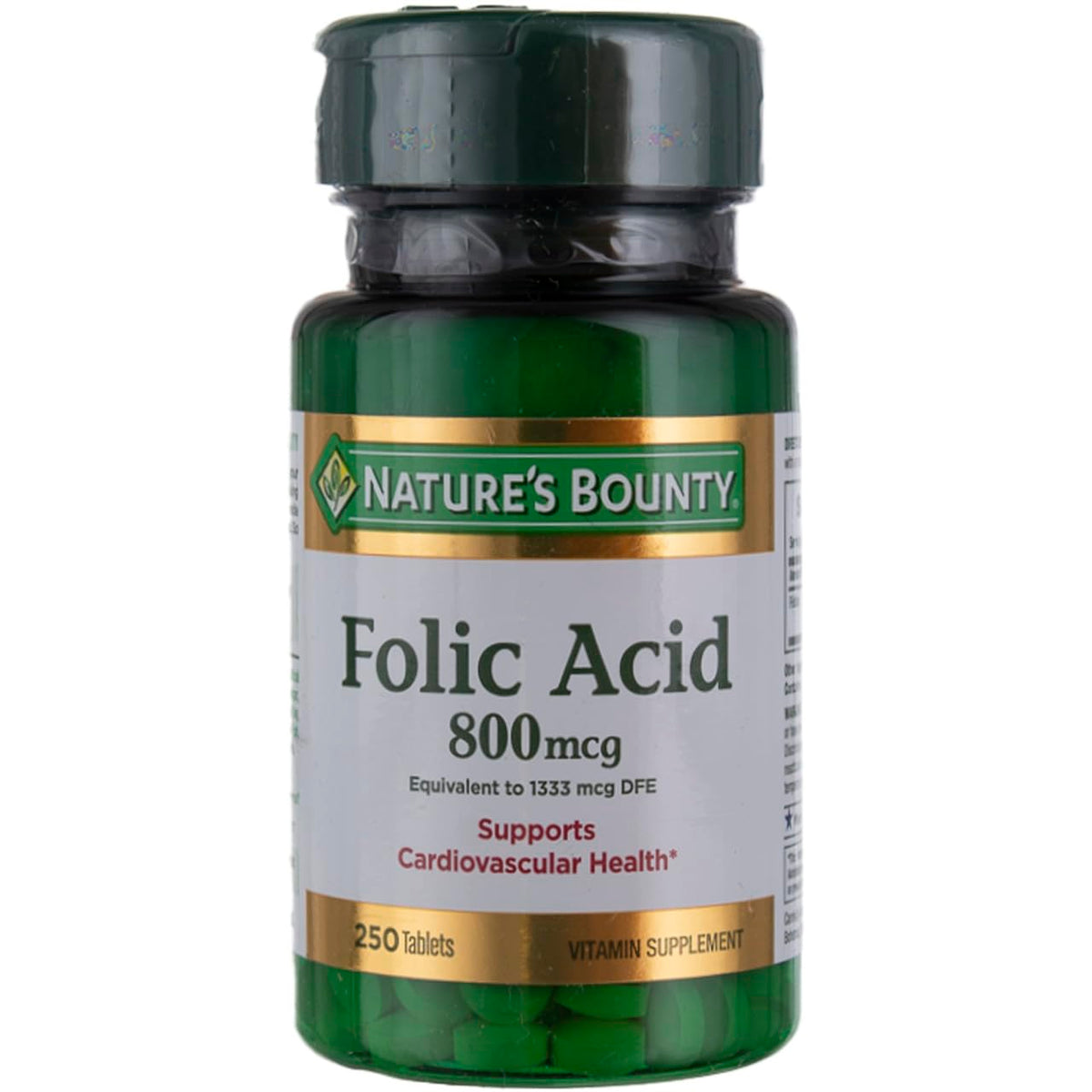 Nature's Bounty Folic Acid Supplement 28g front view