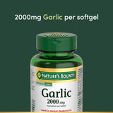 Nature's Bounty Garlic 2000 mg supplement with measuring spoon