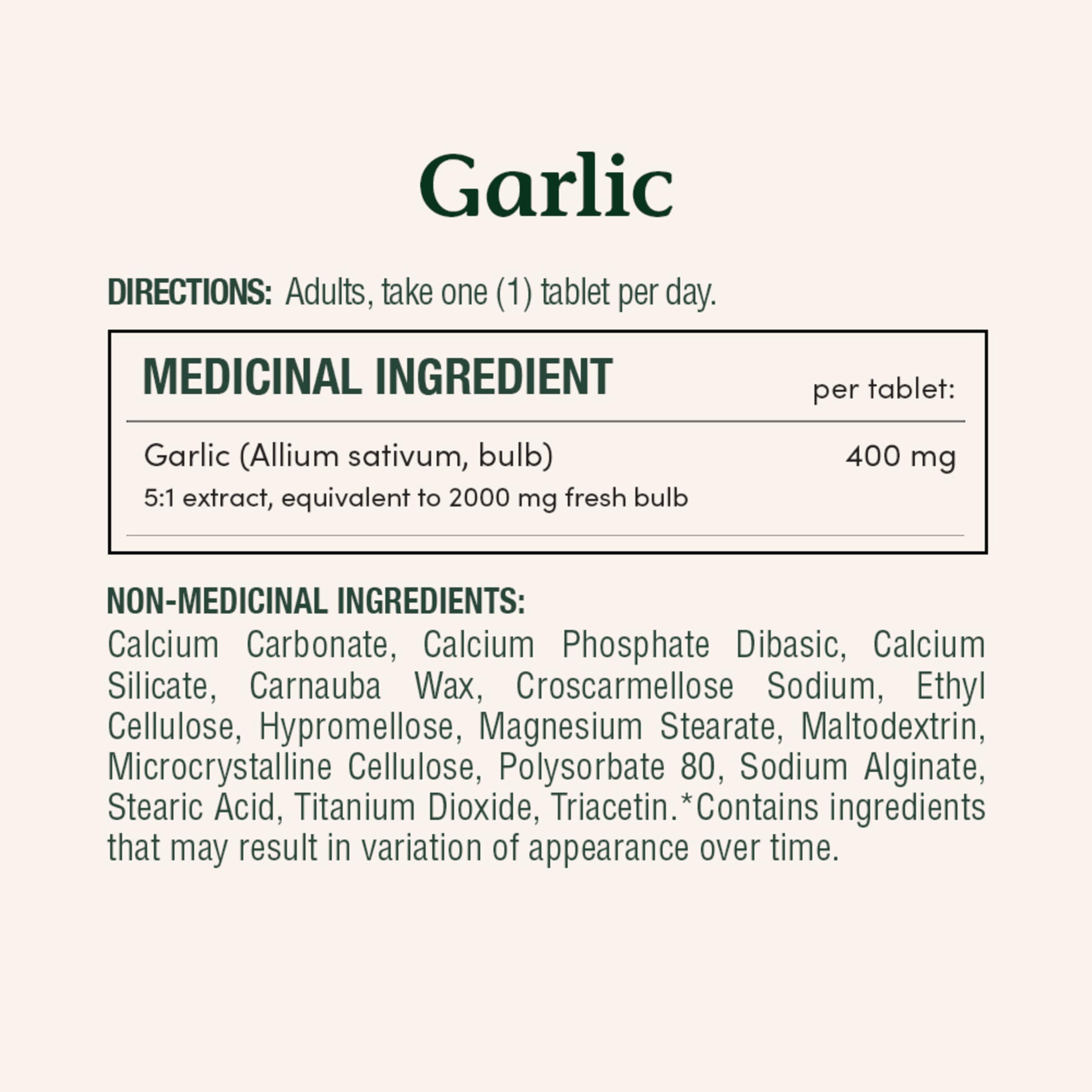 Nature's Bounty Garlic 2000 mg tablets close-up