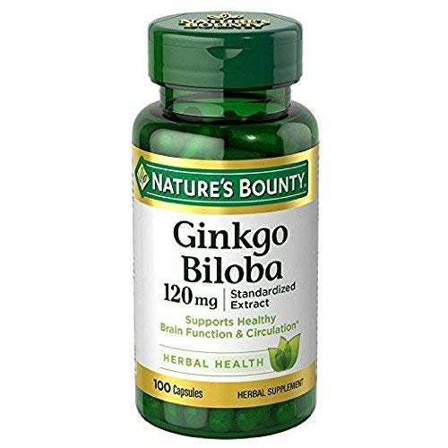 Nature's Bounty Ginkgo Biloba 120mg 100 Capsules Pack of 2 front view