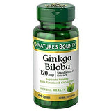 Nature's Bounty Ginkgo Biloba 120mg 100 Capsules Pack of 2 front view