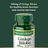 Nature's Bounty Ginkgo Biloba 120mg capsule close-up