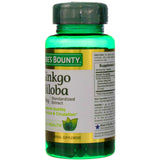 Nature's Bounty Ginkgo Biloba 120mg capsules with a glass of water