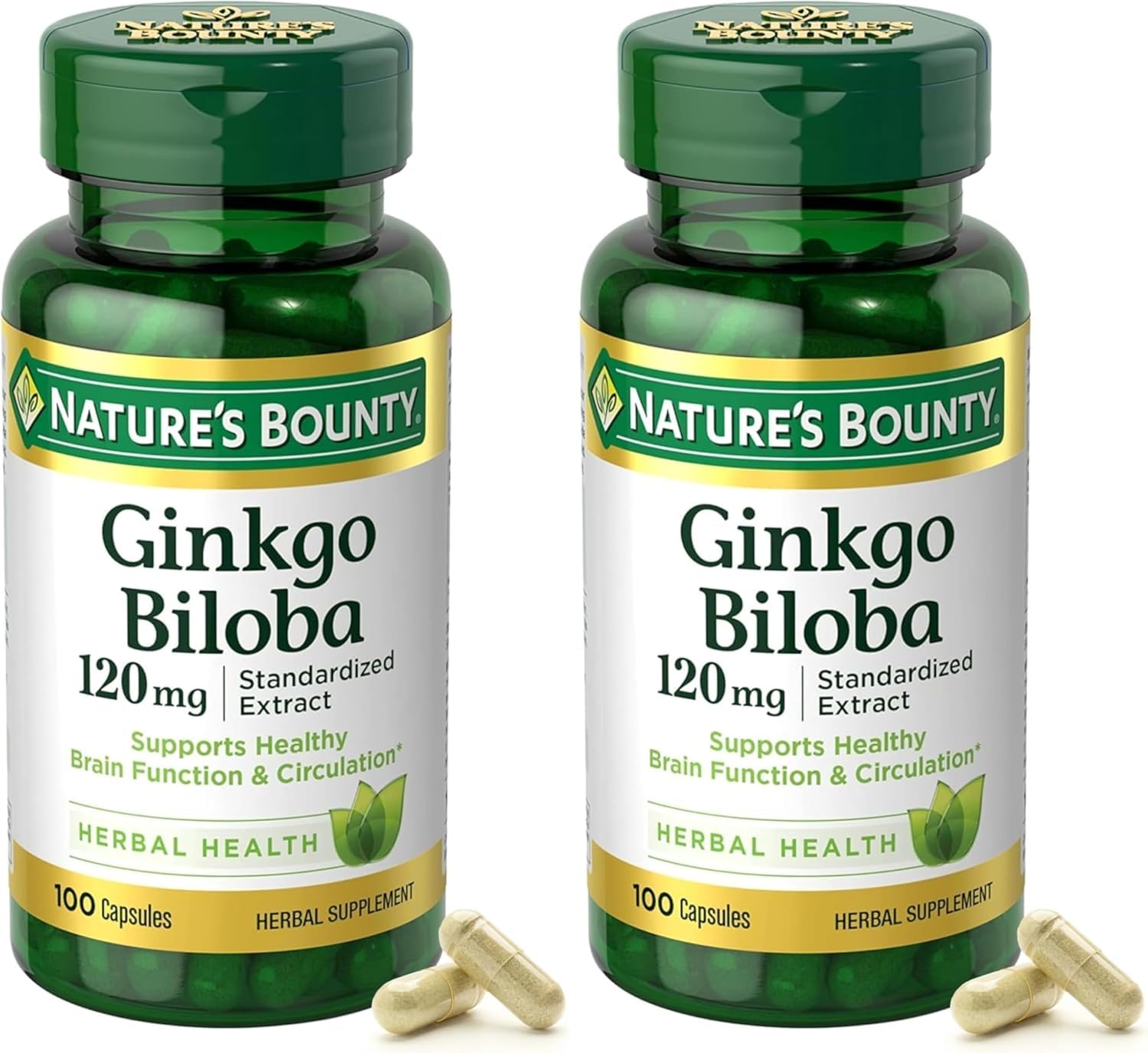 Nature's Bounty Ginkgo Biloba 120mg front view of packaging