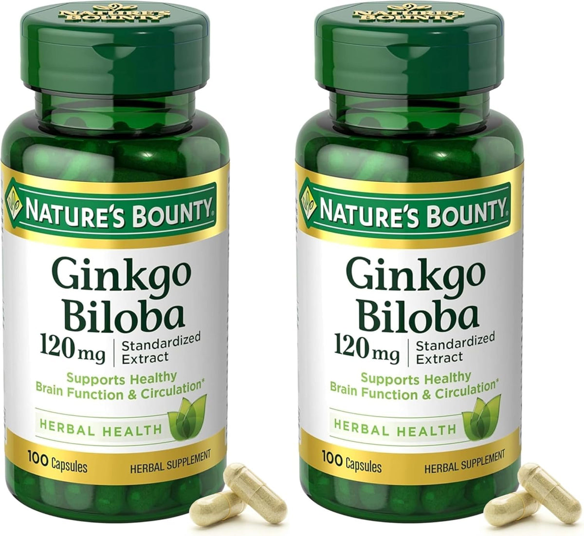 Nature's Bounty Ginkgo Biloba 120mg front view of packaging