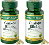 Nature's Bounty Ginkgo Biloba 120mg front view of packaging