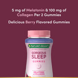 Nature's Bounty Gorgeous Sleep Gummies bottle on a wooden table
