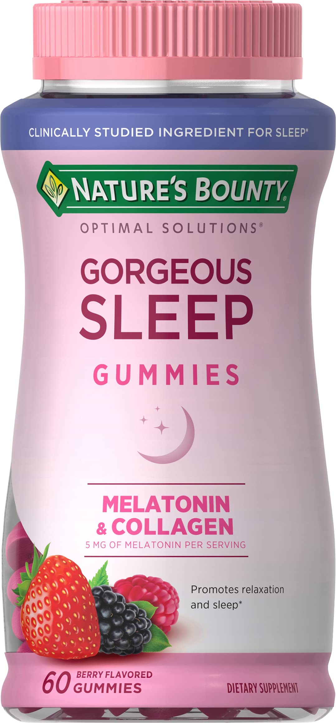 Nature's Bounty Gorgeous Sleep Gummies front view with packaging