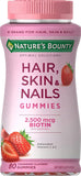 Nature's Bounty Hair Skin and Nails Gummies 80 count bottle front view