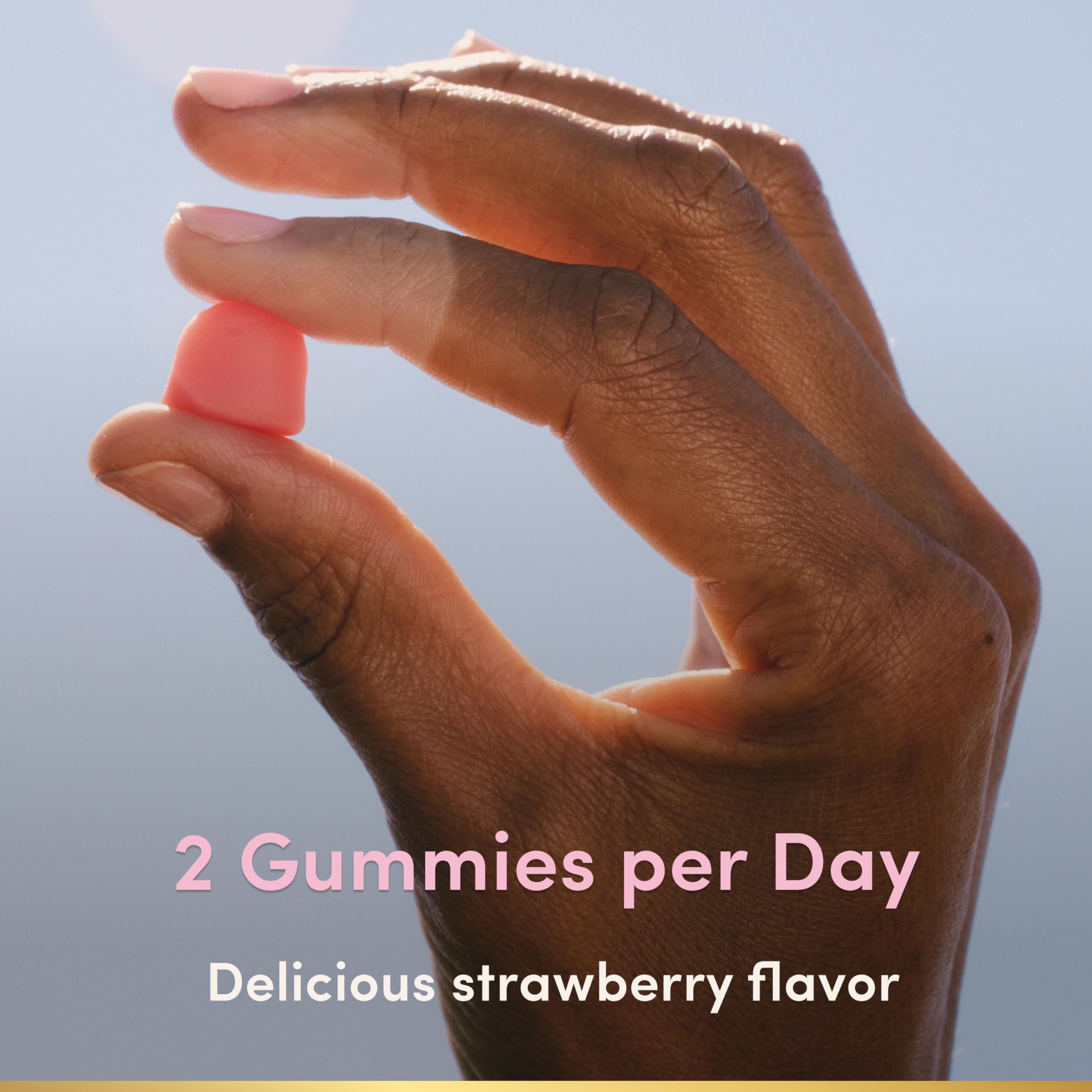Nature's Bounty Hair Skin & Nails Gummies on a kitchen counter
