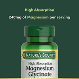 Nature's Bounty High Absorption Magnesium Glycinate 240mg capsule close-up