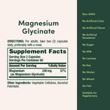 Nature's Bounty High Absorption Magnesium Glycinate 240mg ingredients list