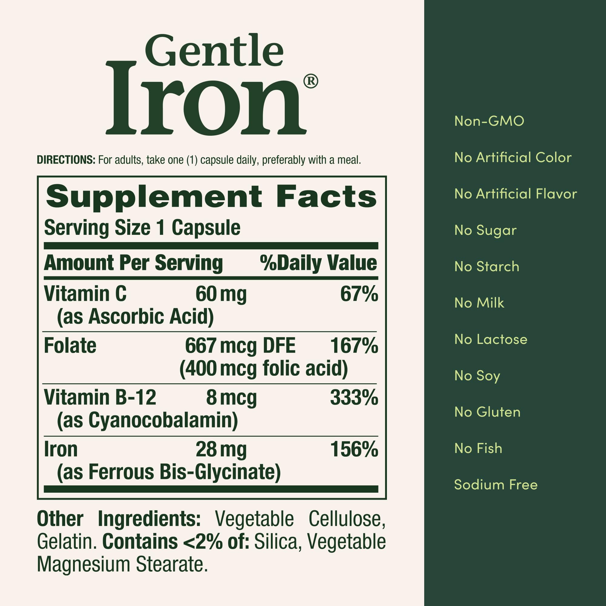 Nature's Bounty Iron Supplement 150g capsules close-up