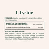 Nature's Bounty L-Lysine 1000 mg ingredients list