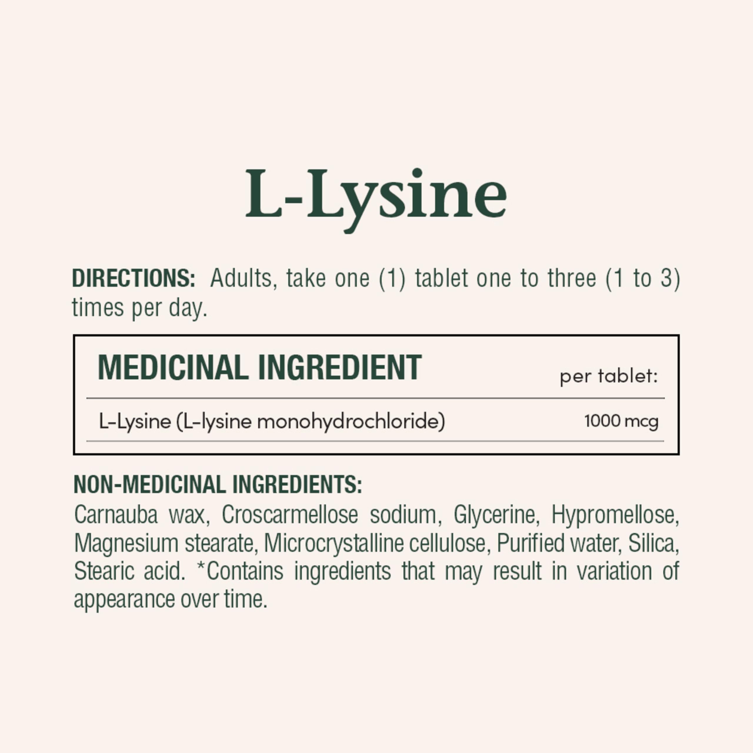 Nature's Bounty L-Lysine 1000 mg tablets close-up
