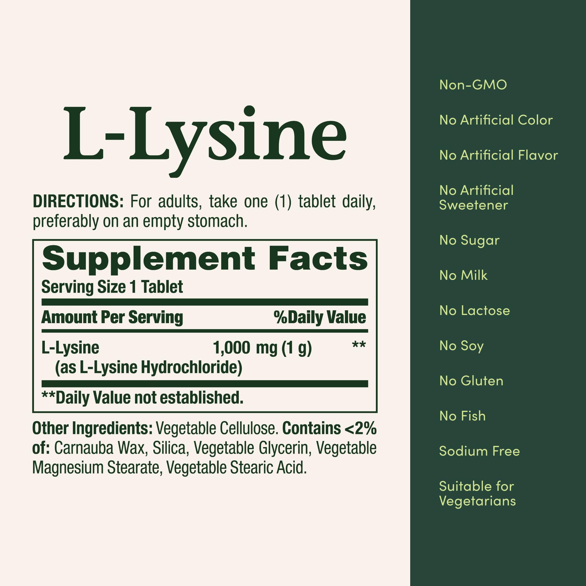 Nature's Bounty L-Lysine bottle with lid open