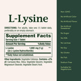 Nature's Bounty L-Lysine bottle with lid open