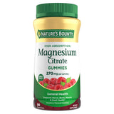 Nature's Bounty Magnesium Citrate Gummies 270mg raspberry flavour front view