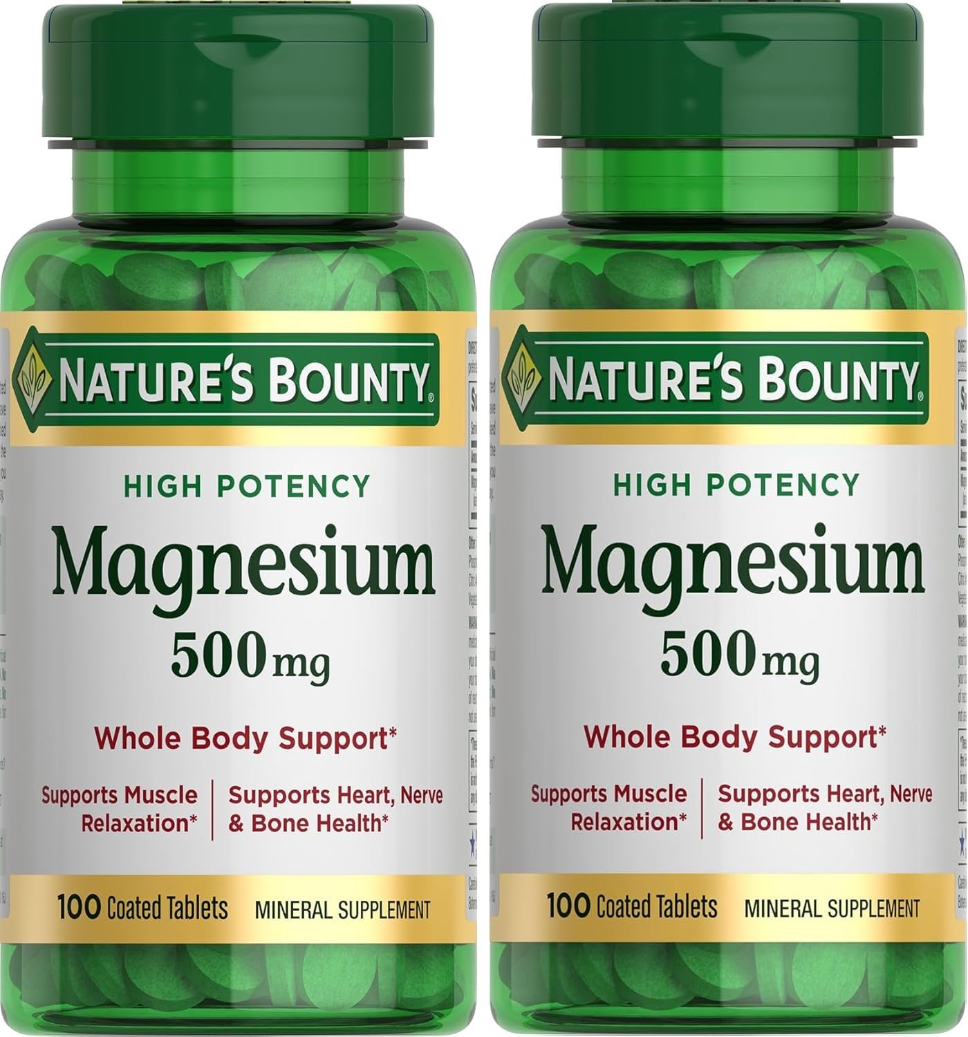 Nature's Bounty Magnesium Oxide Tablets front view of packaging