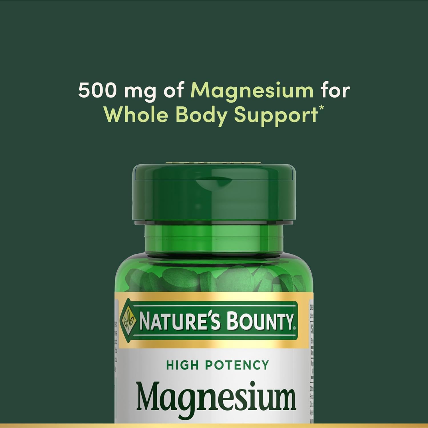 Nature's Bounty Magnesium Oxide Tablets two bottles with 100 count each