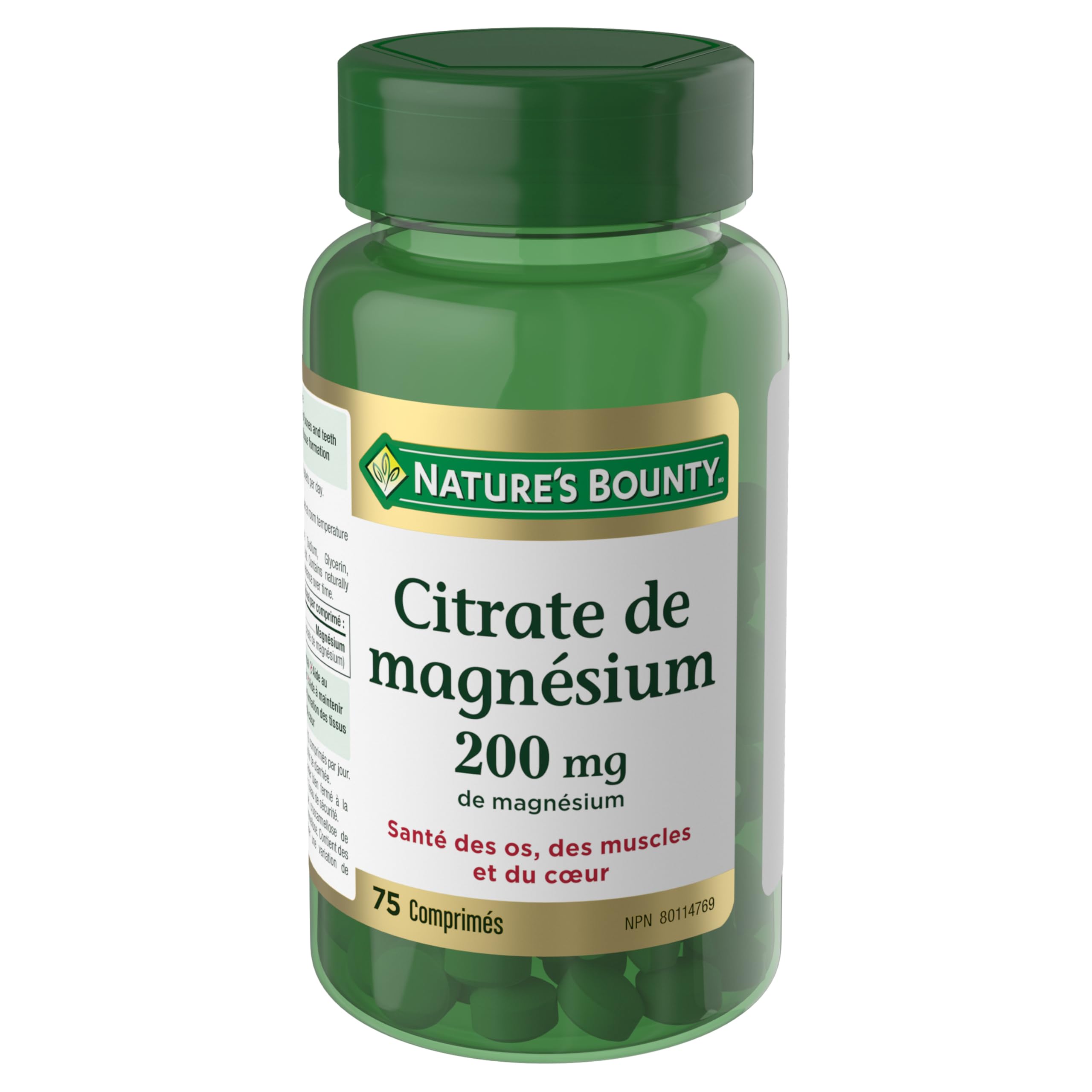 Nature's Bounty Magnesium Supplement 160g back view