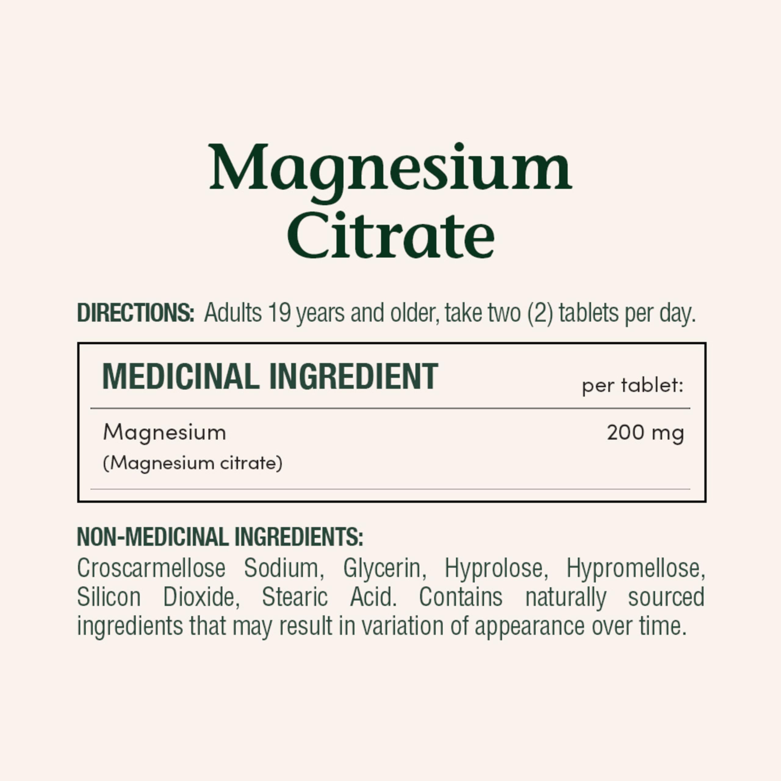 Nature's Bounty Magnesium Supplement 160g side view