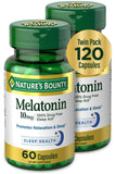 Nature's Bounty Melatonin 10mg Twin Pack front view with 60 capsules
