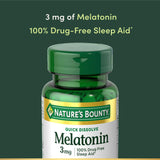 Nature's Bounty Melatonin 3mg Quick Dissolve Tablets back view