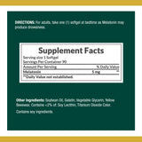 Nature's Bounty Melatonin 5 mg softgel back view