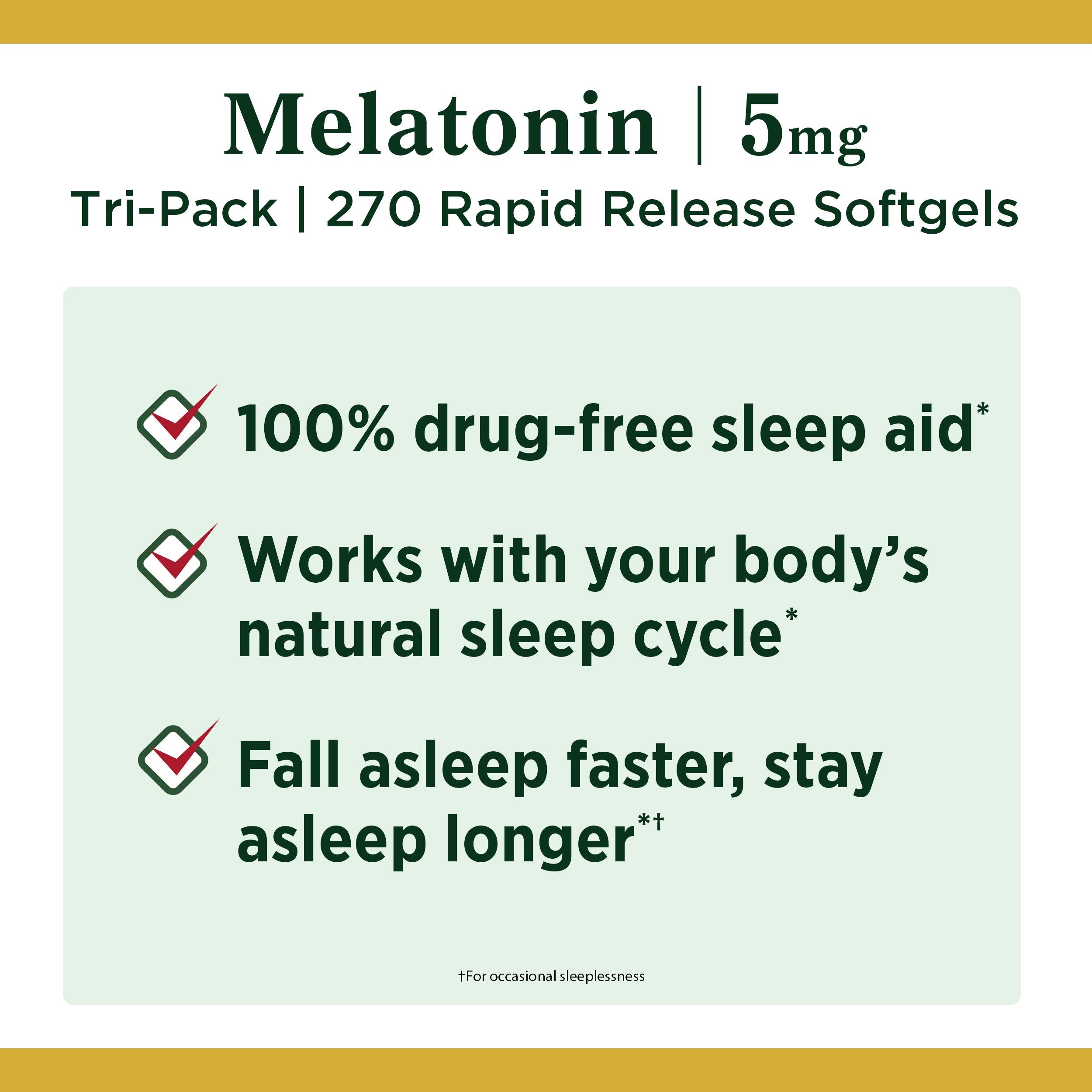 Nature's Bounty Melatonin 5 mg softgel side view