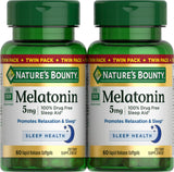 Nature's Bounty Melatonin 5mg Softgels front view packaging