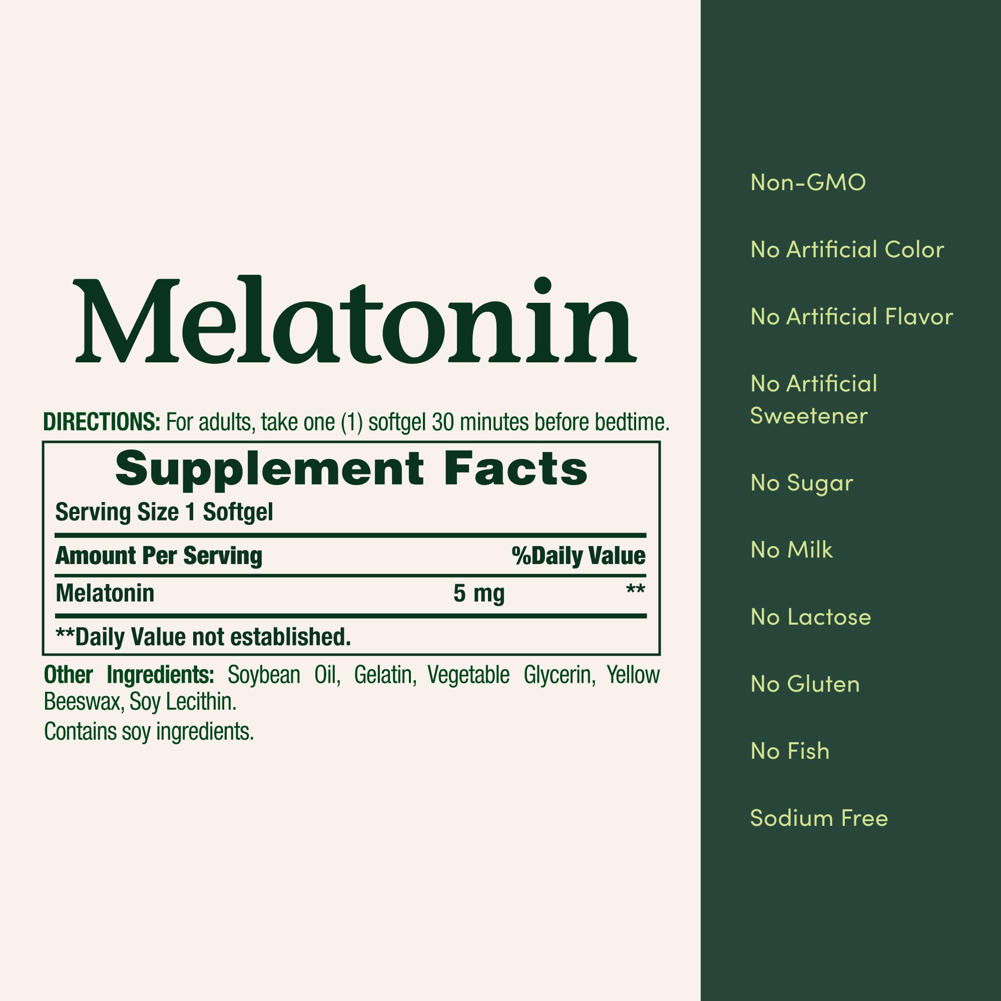 Nature's Bounty Melatonin 5mg Softgels lifestyle image with a glass of water