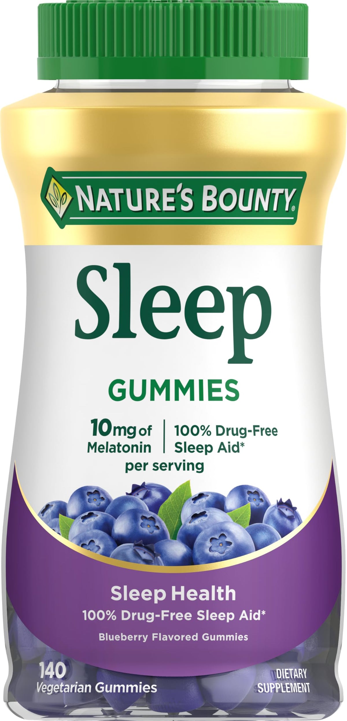 Nature's Bounty Melatonin Gummies 10mg front view packaging