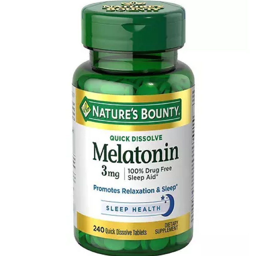 Nature's Bounty Melatonin Quick Dissolve Tablets 3mg front view with packaging