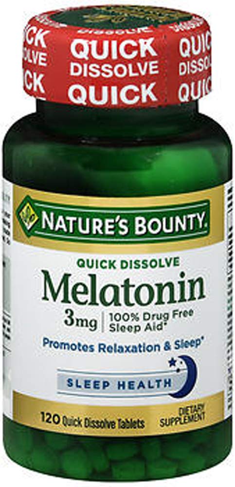 Nature's Bounty Melatonin Sleep Supplement 40g front view with cherry flavour