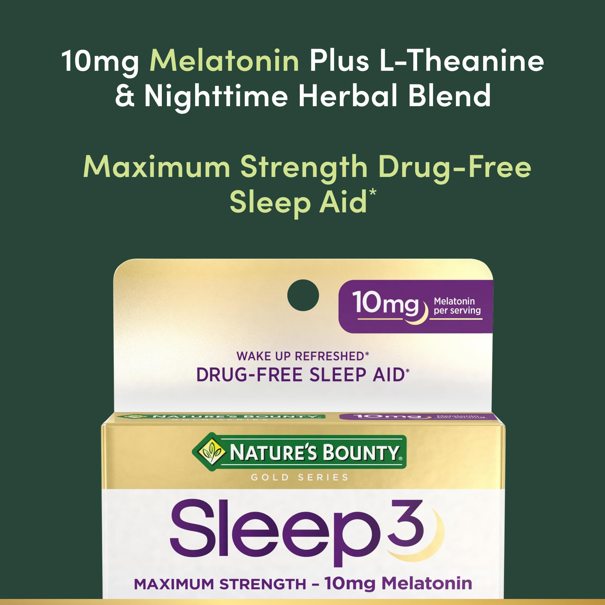 Nature's Bounty Melatonin Sleep3 packaging details