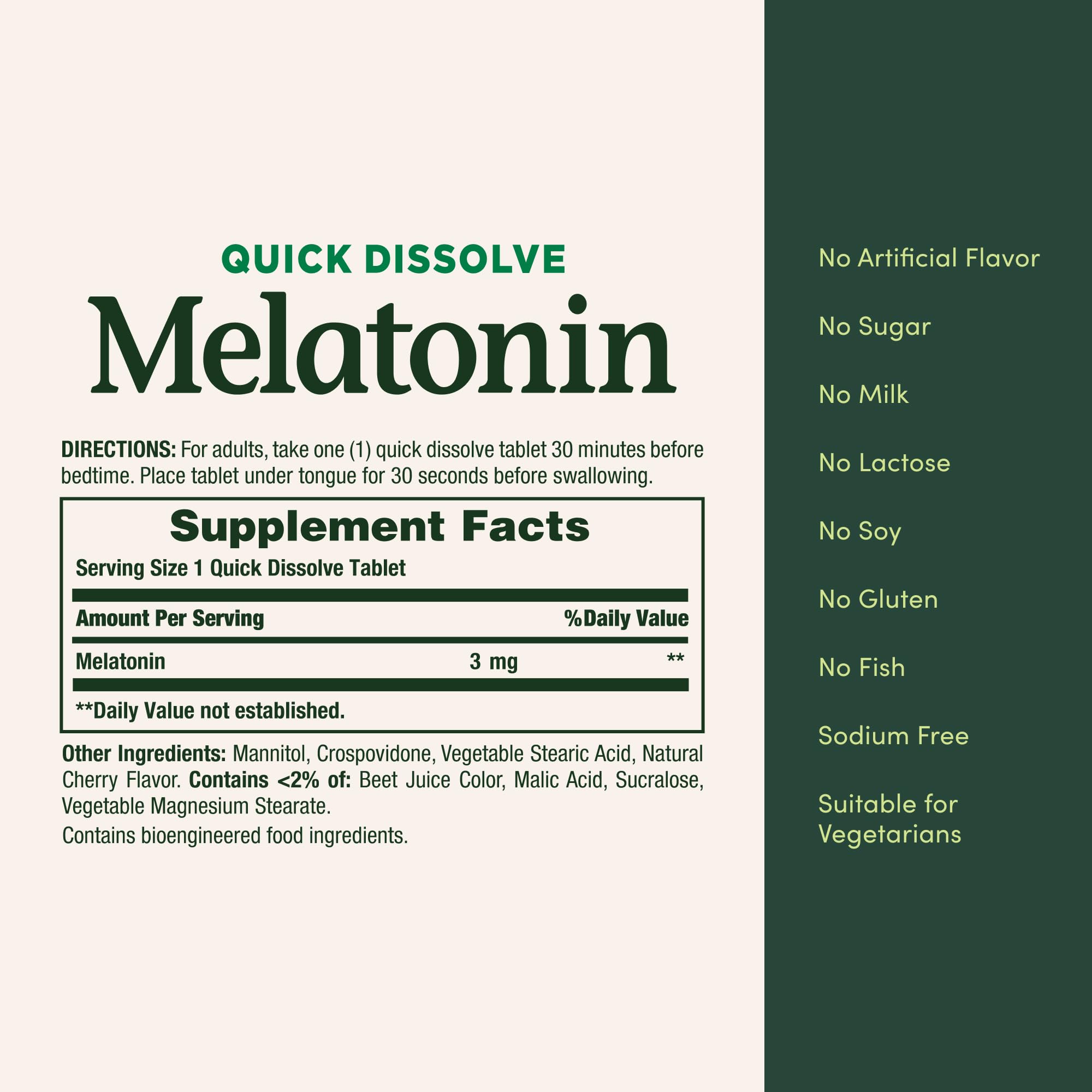 Nature's Bounty Melatonin tablets on a wooden table