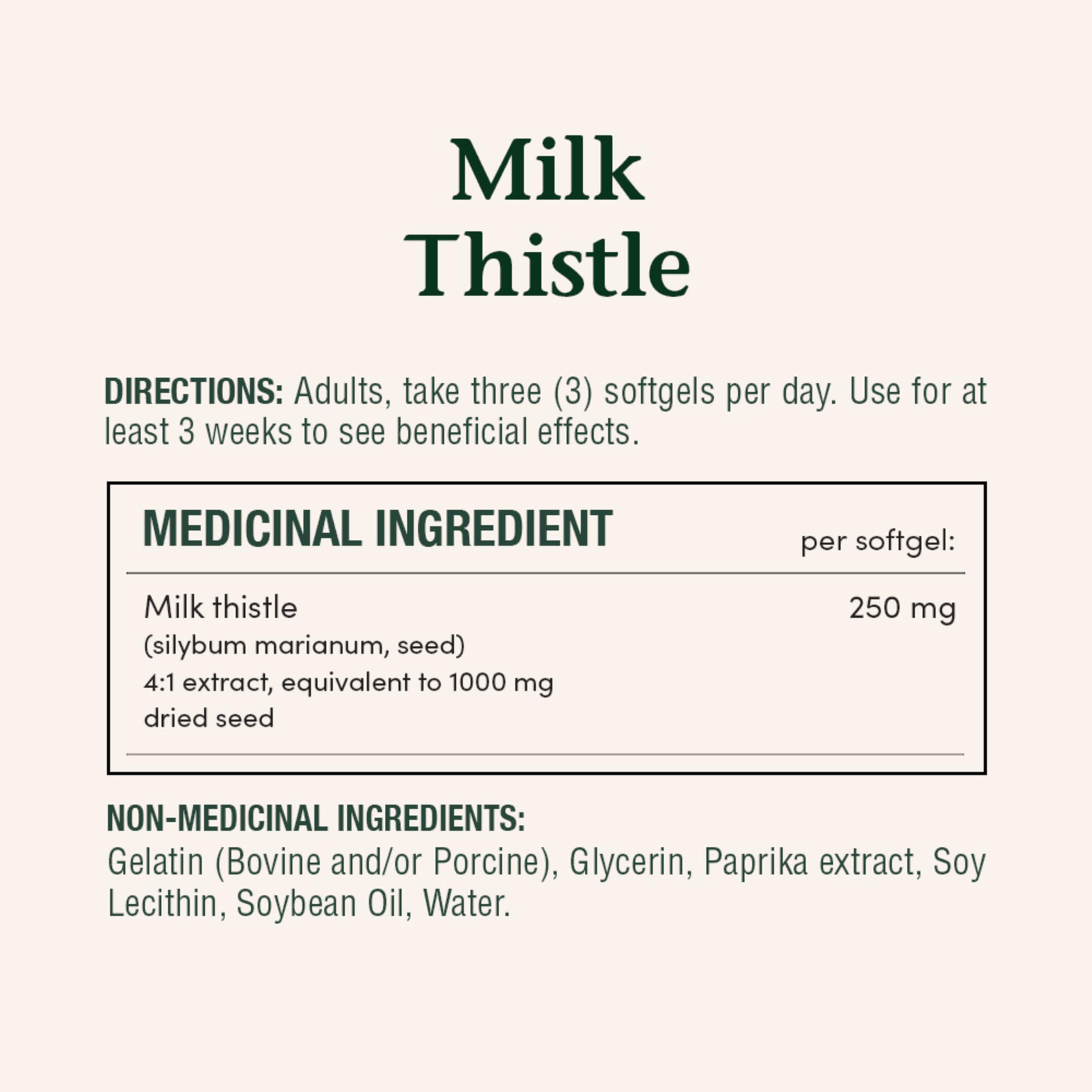 Nature's Bounty Milk Thistle 200g back view