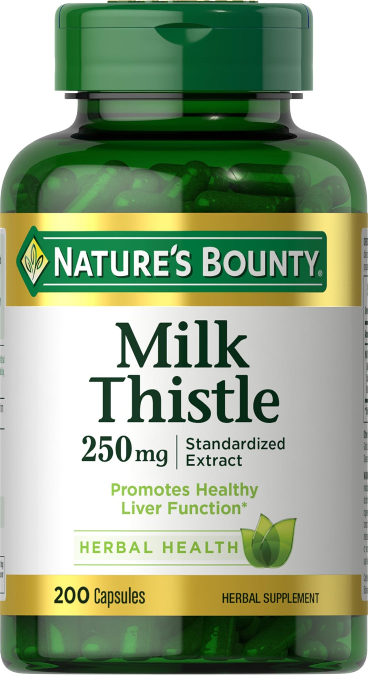 Nature's Bounty Milk Thistle Capsules 250mg front view