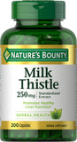 Nature's Bounty Milk Thistle Capsules 250mg front view