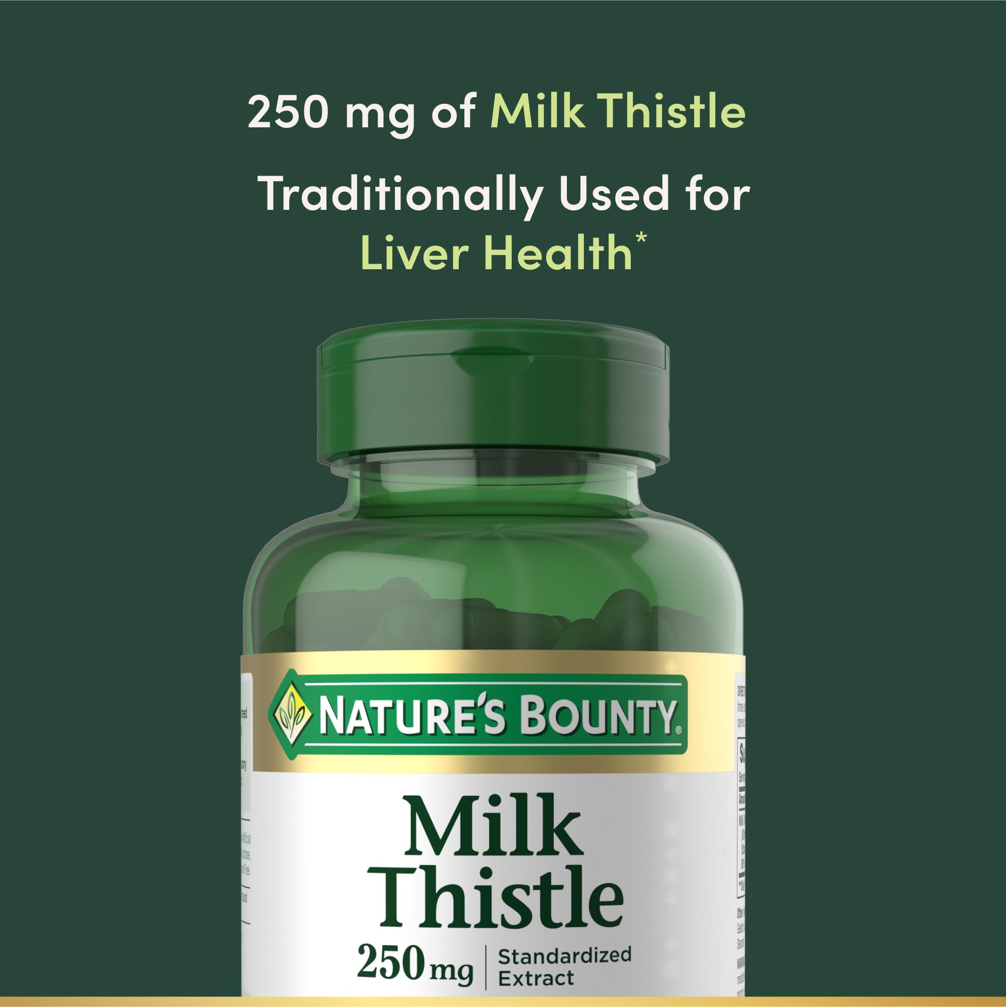 Nature's Bounty Milk Thistle Capsules close-up of bottle